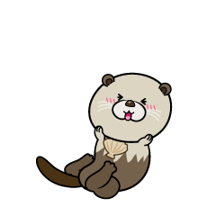 笑う小ちゃなラッコ