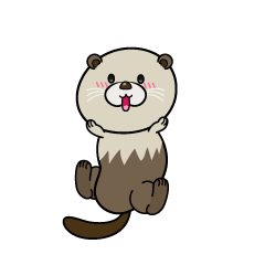 驚く小ちゃなラッコ