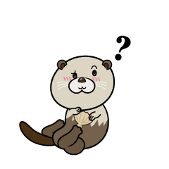 考える小ちゃなラッコ