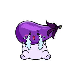 大泣きする小ちゃなナス