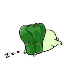 眠る小ちゃなピーマン