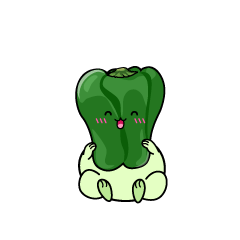 笑顔の小ちゃなピーマン