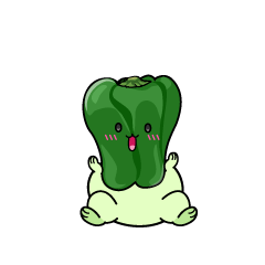 驚く小ちゃなピーマン