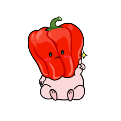 指差しする小ちゃなパプリカ