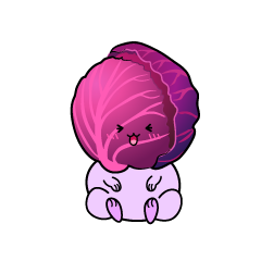 笑う小ちゃな紫キャベツ