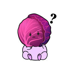 考える小ちゃな紫キャベツ