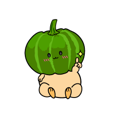 指差しする小ちゃなカボチャ