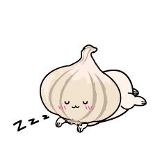 眠る小ちゃなニンニク