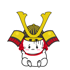 絶望する小ちゃな戦国時代の武士猫