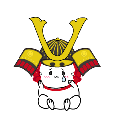 悲しい小ちゃな戦国時代の武士猫