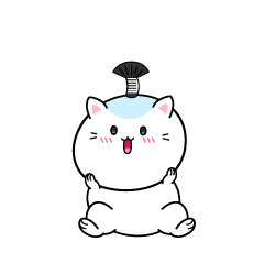 驚く小ちゃな侍のお殿様の猫