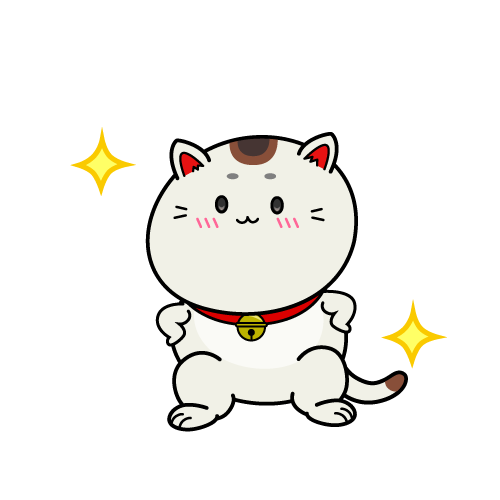 自信満々な小ちゃな招き猫