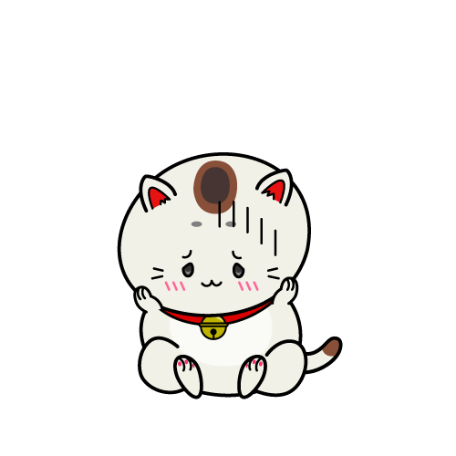 絶望する小ちゃな招き猫