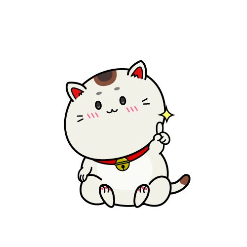 指差しする小ちゃな招き猫