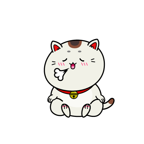 リラックスする小ちゃな招き猫