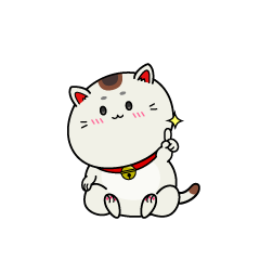 指差しする小ちゃな招き猫