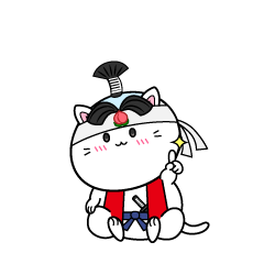 指差しする小ちゃな猫の桃太郎