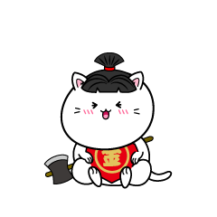 笑う小ちゃな猫の金太郎