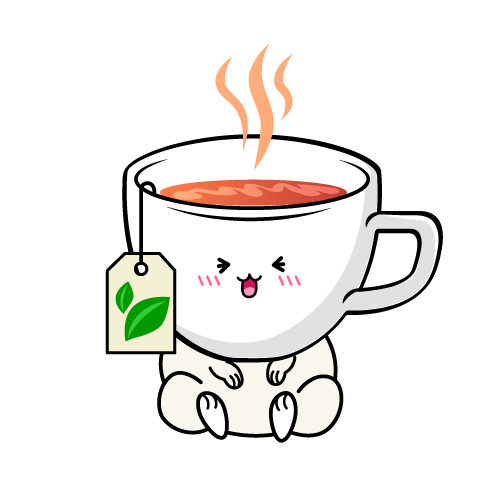 笑う小ちゃな紅茶のティーカップ