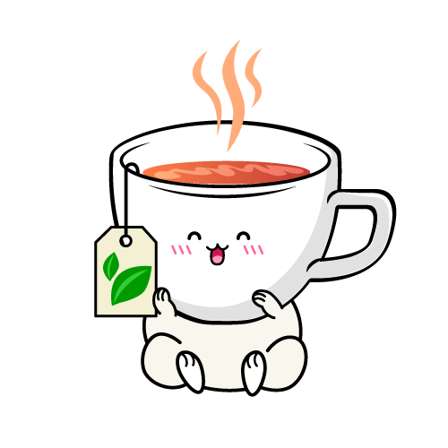 笑顔の小ちゃな紅茶のティーカップ