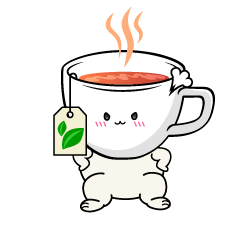 怒る小ちゃな紅茶のティーカップ