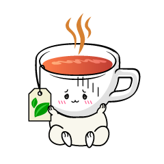 絶望する小ちゃな紅茶のティーカップ