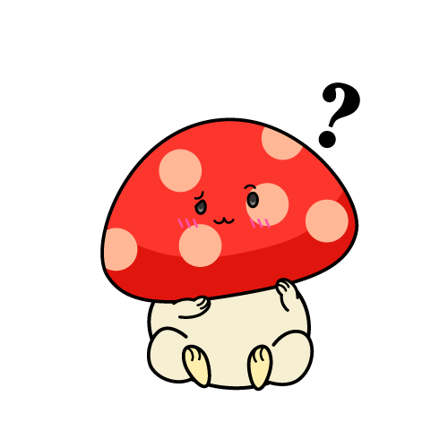 考える小ちゃな赤いキノコ