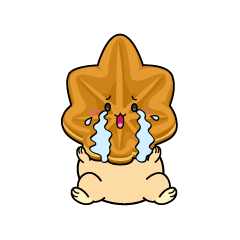 大泣きする小ちゃなもみじ饅頭