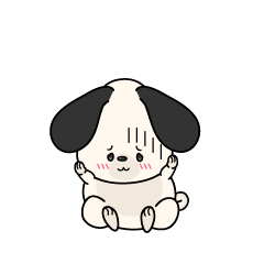 絶望する小ちゃな垂れ耳の白い犬