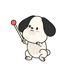 説明する小ちゃな垂れ耳の白い犬