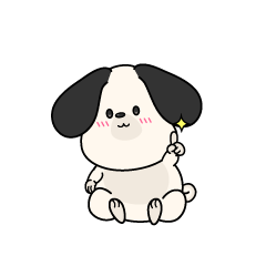 指差しする小ちゃな垂れ耳の白い犬