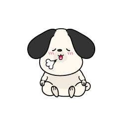 リラックスする小ちゃな垂れ耳の白い犬