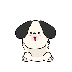 驚く小ちゃな垂れ耳の白い犬