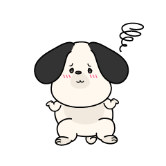 困る小ちゃな垂れ耳の白い犬