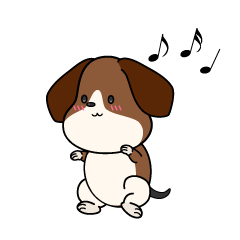 踊る小ちゃなビーグル犬