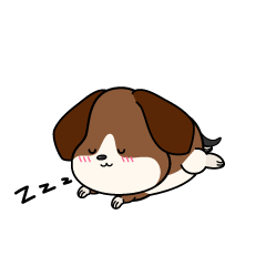 眠る小ちゃなビーグル犬