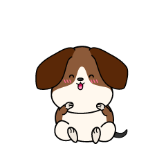 笑顔の小ちゃなビーグル犬