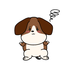 困る小ちゃなビーグル犬