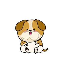 笑う小ちゃなブルドッグ犬