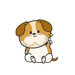 指差しする小ちゃなブルドッグ犬