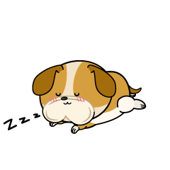 眠る小ちゃなブルドッグ犬