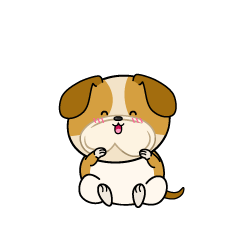 笑顔の小ちゃなブルドッグ犬