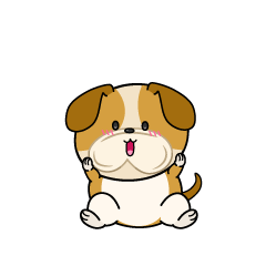 驚く小ちゃなブルドッグ犬