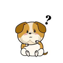 考える小ちゃなブルドッグ犬