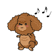 踊る小ちゃな茶色のトイプードル