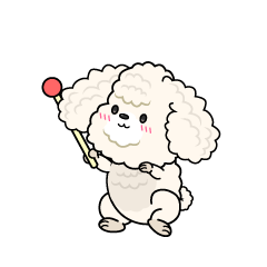 説明する小ちゃな白いトイプードル