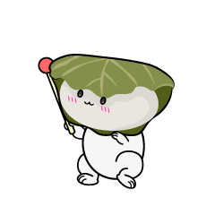 説明する小ちゃな柏餅