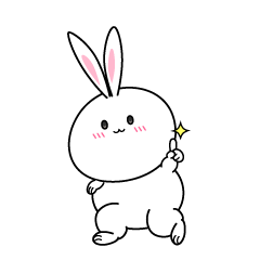 指差しする白ウサギ