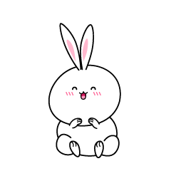 笑顔の白ウサギ