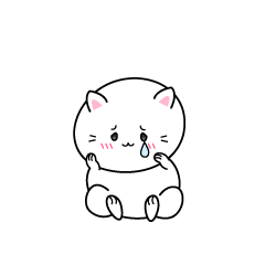 悲しい白ネコ